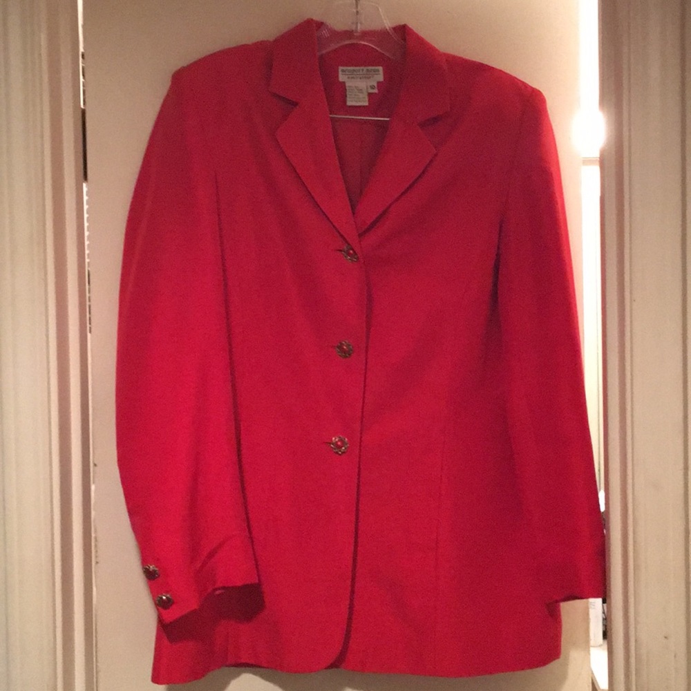 Newport News red silk blazer